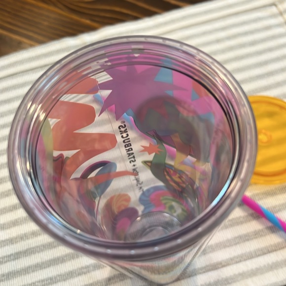 2023 Starbucks X Tim Singleton Colab Retro Glitter Cold cup in Venti 24oz. - Picture 7 of 13